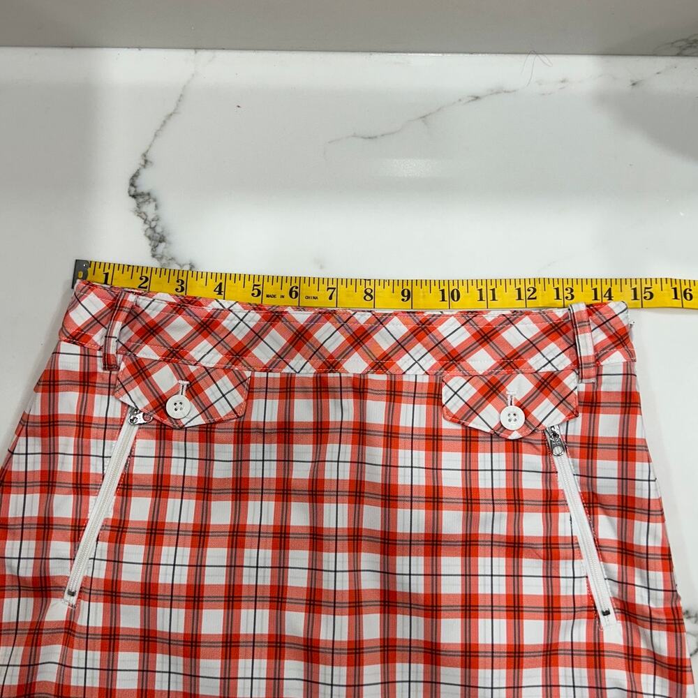 N’VO by Lanctot Plaid Golf Skort Built-In Shorts Zipper Pockets Women’s 4 - Picture 11 of 13